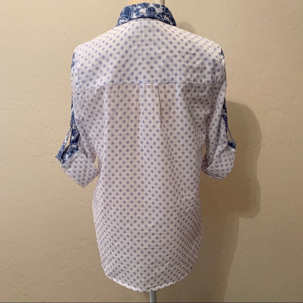 Seven7 Blue and White Button Down Shirt - Picture 4 of 8